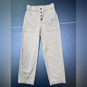Massimo Dutti Beige Women Pants Size EU 34 US 2 High Waist, cotton